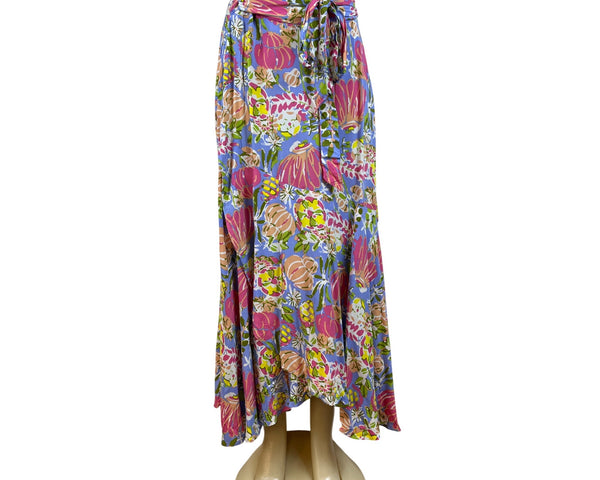 Matilda Jane Womens Floral Wrap Skirt Blue Multi-Color Rayon Size M - New