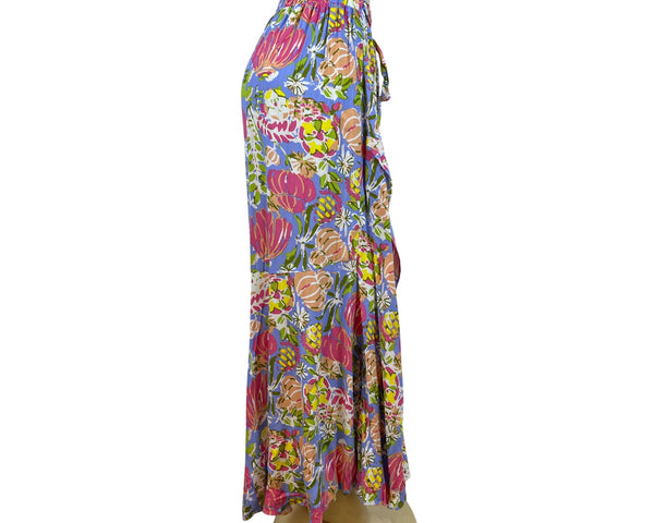 Matilda Jane Womens Floral Wrap Skirt Blue Multi-Color Rayon Size M - New