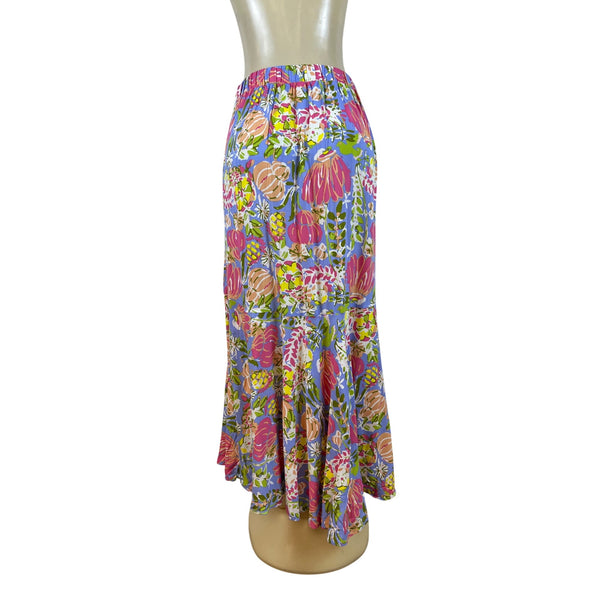 Matilda Jane Womens Floral Wrap Skirt Blue Multi-Color Rayon Size M - New