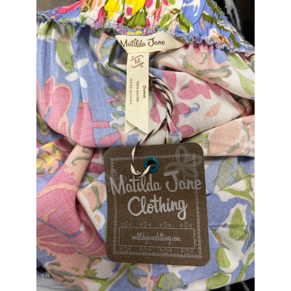 Matilda Jane Womens Floral Wrap Skirt Blue Multi-Color Rayon Size M - New