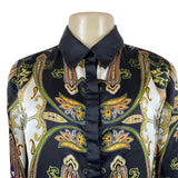 Vince Camuto Women's Black Button Down Long Sleeve Blouse Shirt Sz M