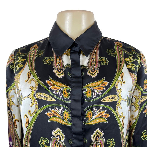 Vince Camuto Women's Black Button Down Long Sleeve Blouse Shirt Sz M