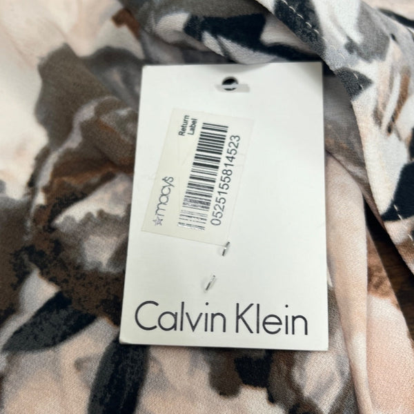 Calvin Klein Womens Floral Print Long Sleeve Shift Dress With Back Zipper - New