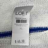 Loft Womens Striped White and Blue Sweater With Red Sailboat Size M - NWT