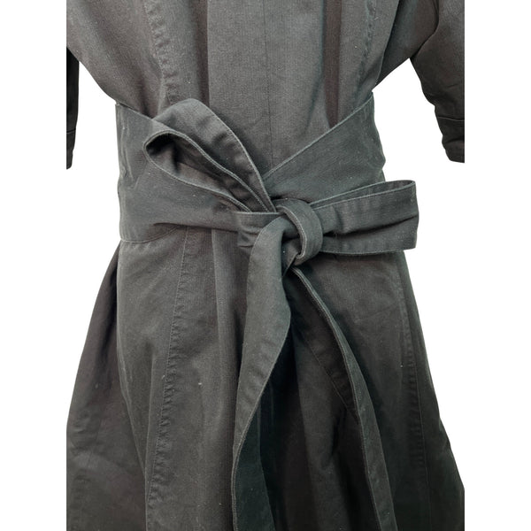 Suzanne Somers Women's Black Short Sleeve Button Up Trench Coat With Belt Size M