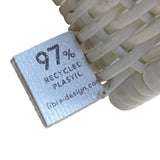 Fibra White Woven Brown Handles 97% Recycled Plastic Lightweight Tote Bag Sz M