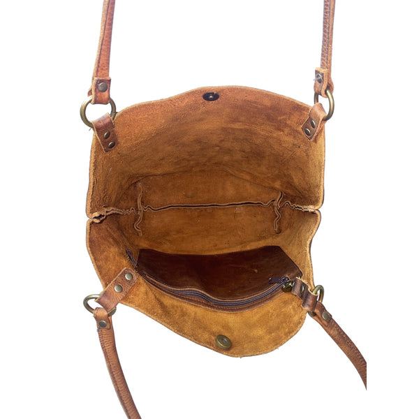 Vintage Jess Conti Women's Brown Leather Shoulder Bag Sz L