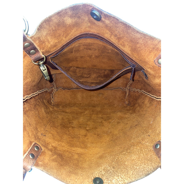 Vintage Jess Conti Women's Brown Leather Shoulder Bag Sz L