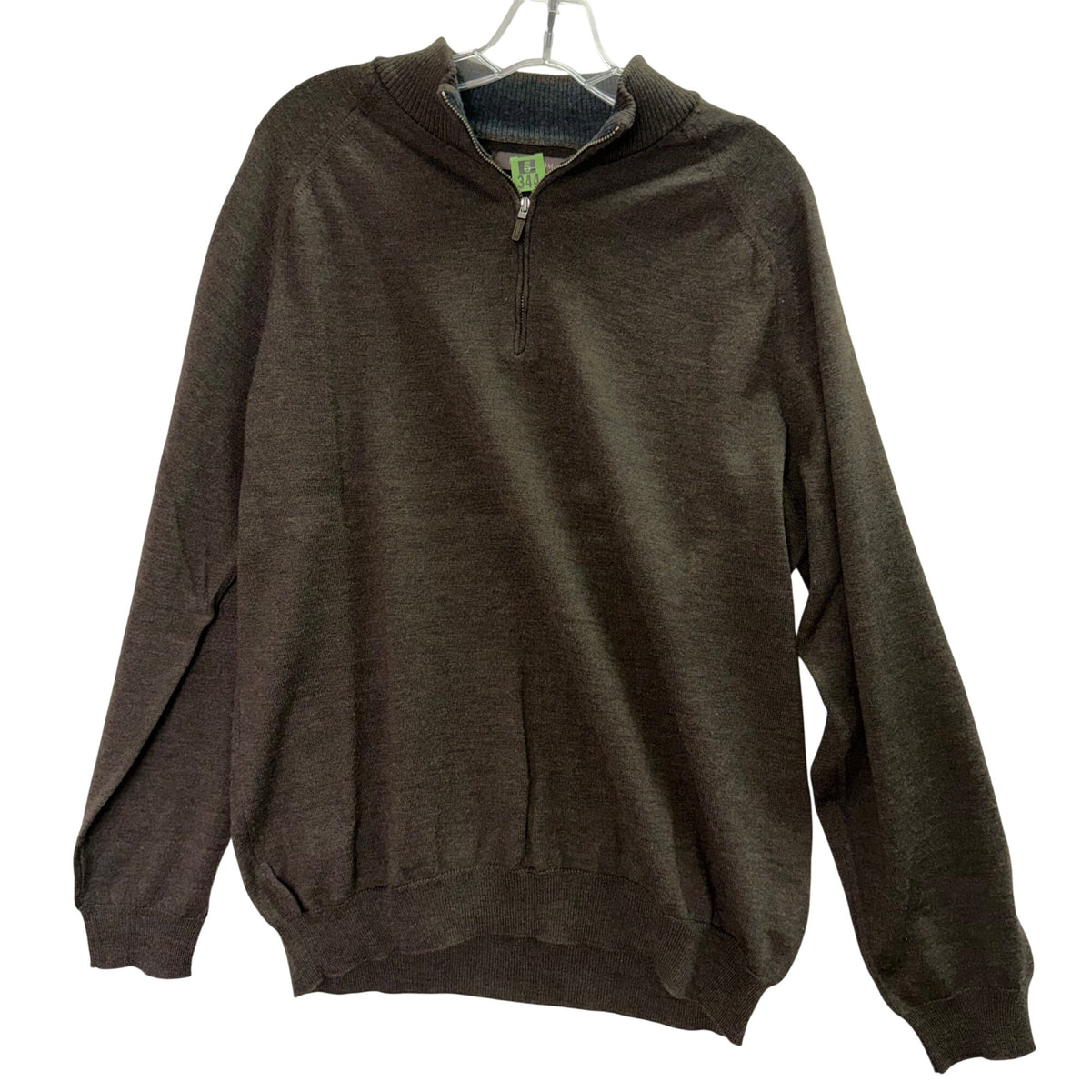 Nordstrom Mens Brown Wool Half-Zip Pullover Sweater Made In Italy Size L