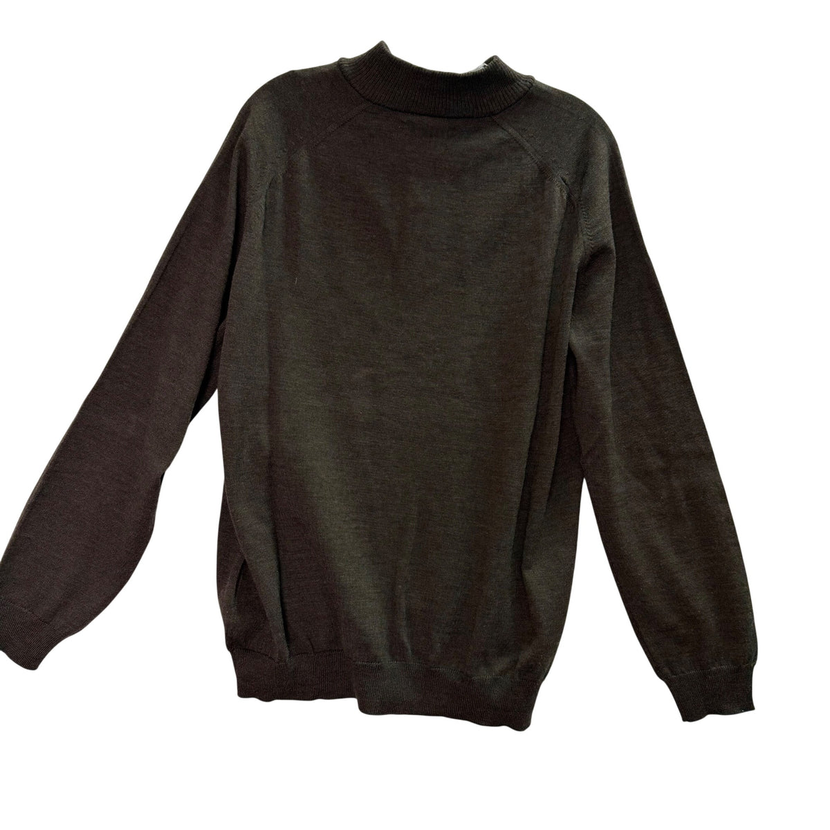 Nordstrom Mens Brown Wool Half-Zip Pullover Sweater Made In Italy Size L