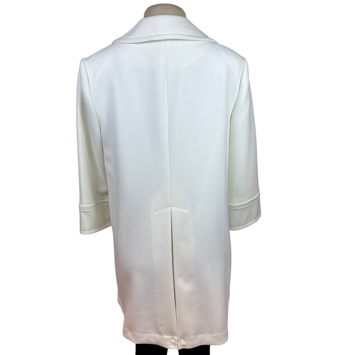 Premise Women's White Mid Length Button Up Coat With Pockets Size L