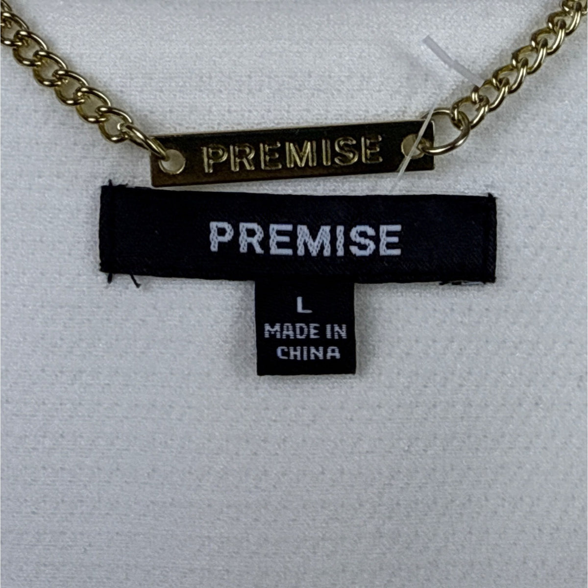 Premise Women's White Mid Length Button Up Coat With Pockets Size L