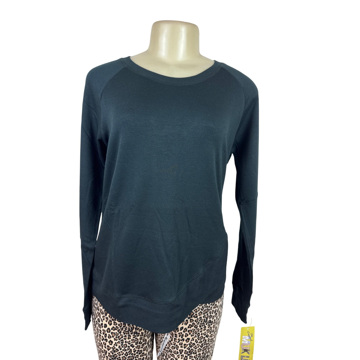 Muk Luks Women Black Long Sleeve Top & Leopard Print Pants Pajama Set Sz M - New
