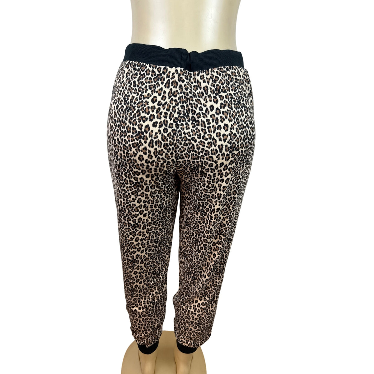 Muk Luks Women Black Long Sleeve Top & Leopard Print Pants Pajama Set Sz M - New