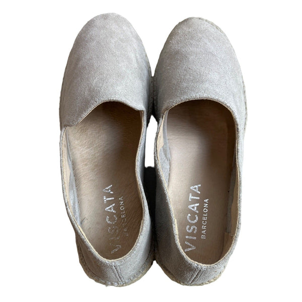 Viscata Barcelona Men's Light Grey Leather Flat Shoes Sz 42