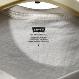 Levis Mens White Cotton Logo Graphic T-Shirt M Casual Crewneck Short Sleeve Lightweight