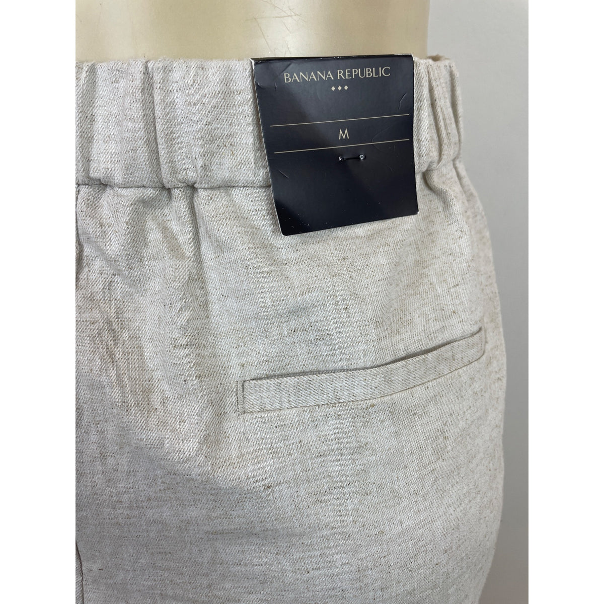 Banana Republic Womens Linen Blend Pleated High-Waist Shorts Size M Beige - New