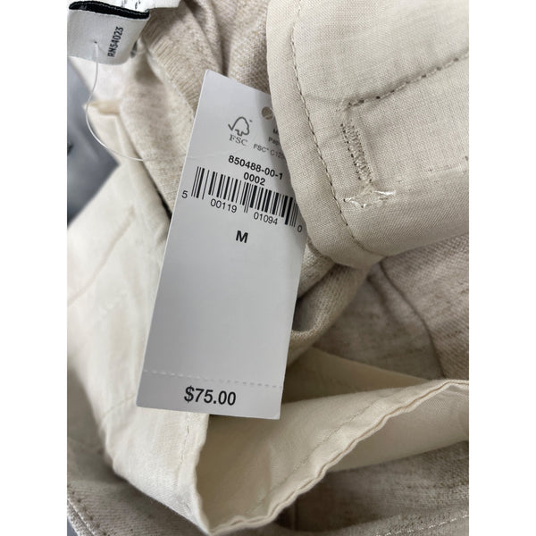 Banana Republic Womens Linen Blend Pleated High-Waist Shorts Size M Beige - New