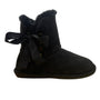 Steve Madden Women’s Black Fabric With Ribbon Tie Mountain Booties Size 7-New