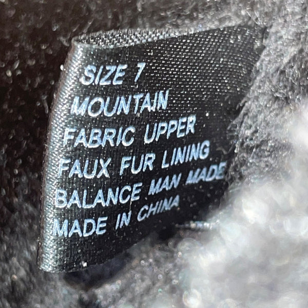 Steve Madden Women’s Black Fabric With Ribbon Tie Mountain Booties Size 7-New