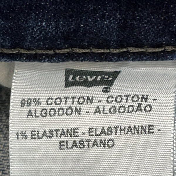 Levis Women's Demi Curve Denim Shorts Dark Wash Mid Rise Frayed Hem Size 4/27