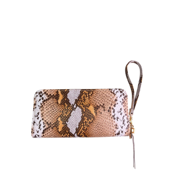A New Day Womens Multi Faux Leather Snake Print Wallet With Wristlet Strap