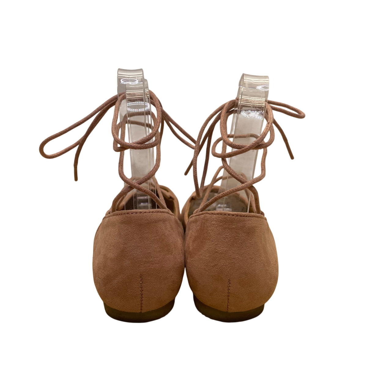 Chinese Laundry Women’s Pink Blush Faux Suede Lace-Up Pointed-Toe Flats Size 8.5