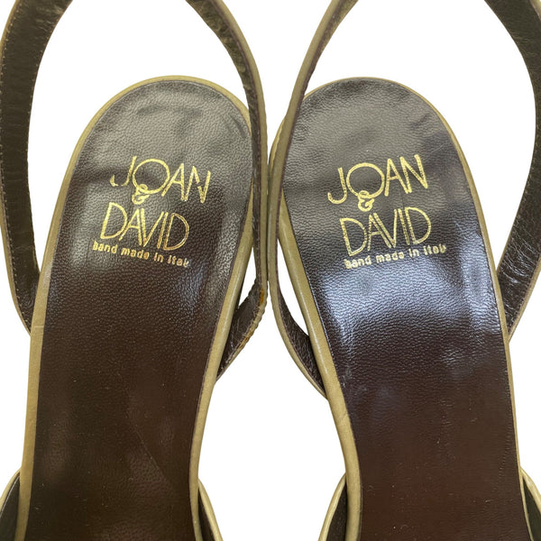 Joan & David Women’s Green Two-Tone Leather Ankle Strap Block Heel Pumps Sz 7.5M