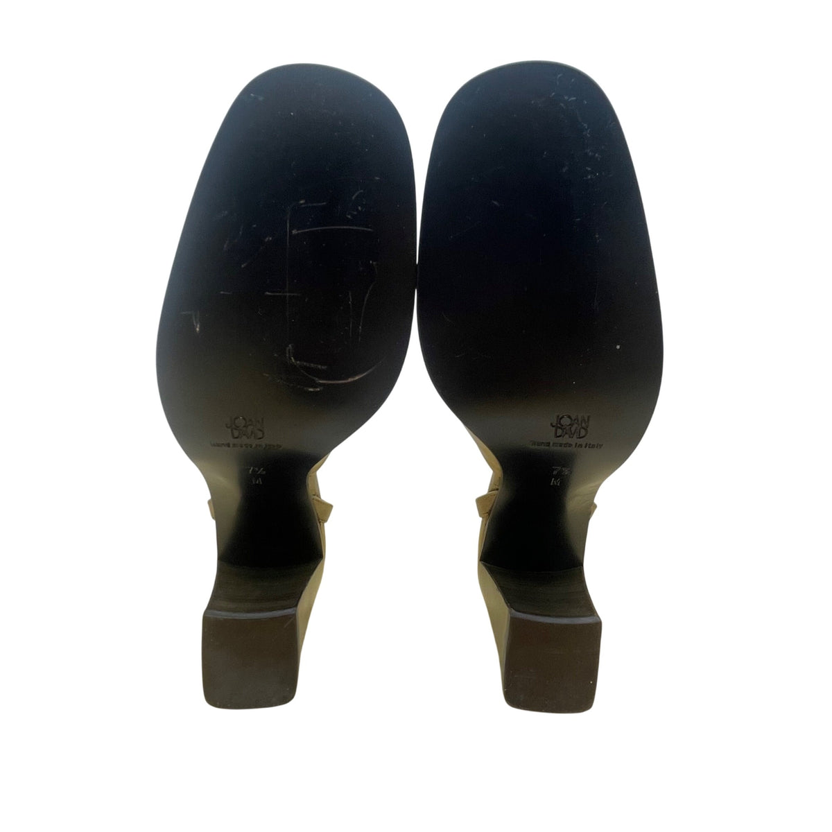 Joan & David Women’s Green Two-Tone Leather Ankle Strap Block Heel Pumps Sz 7.5M