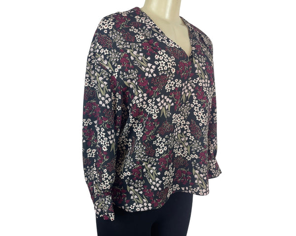 Joie Womens Multicolor Floral Print V-Neck Blouse Sz S - New