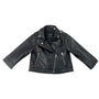 Zara Kids Black Leather Moto Jacket W/ Silver Zipper & Snap Details Size 18-24M