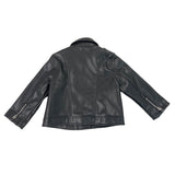 Zara Kids Black Leather Moto Jacket W/ Silver Zipper & Snap Details Size 18-24M
