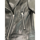 Zara Kids Black Leather Moto Jacket W/ Silver Zipper & Snap Details Size 18-24M