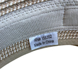Wide Brim Straw Sun Visor Hat With Bow & Velcro Closure Beige Adjustable