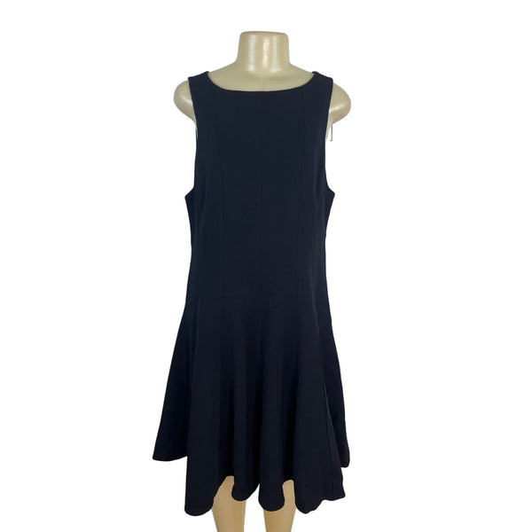 Emporio Armani Black Sleeveless Fit & Flare Dress Womens Size L - New