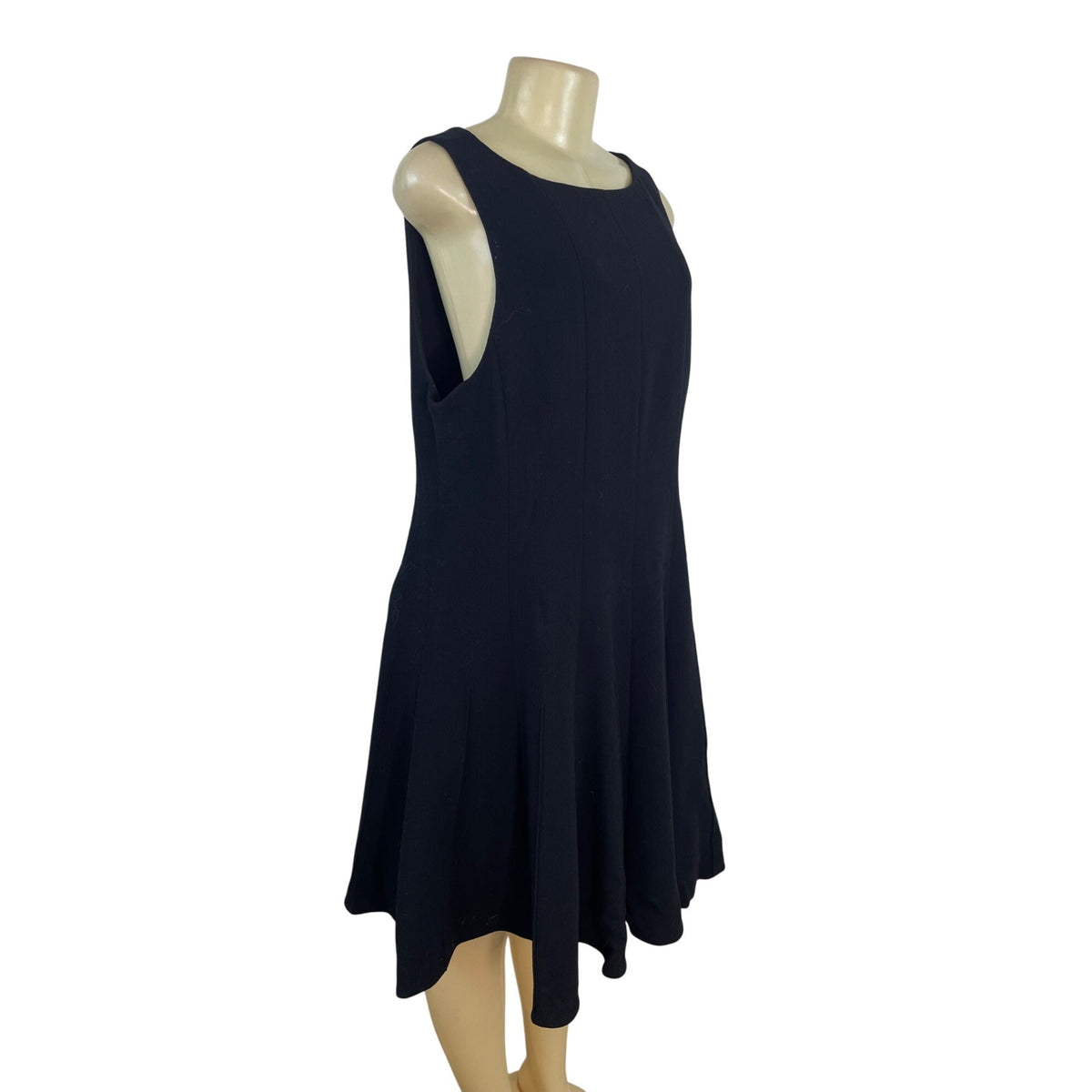 Emporio Armani Black Sleeveless Fit & Flare Dress Womens Size L - New