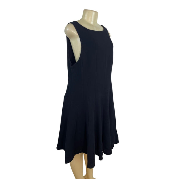 Emporio Armani Black Sleeveless Fit & Flare Dress Womens Size L - New