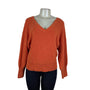 Anthropologie Women’s Orange V-Neck Sweater Knit Long Sleeve Size M