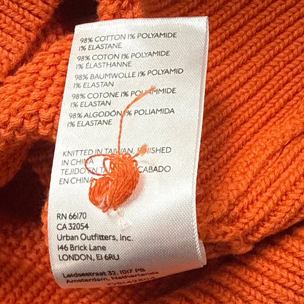 Anthropologie Women’s Orange V-Neck Sweater Knit Long Sleeve Size M