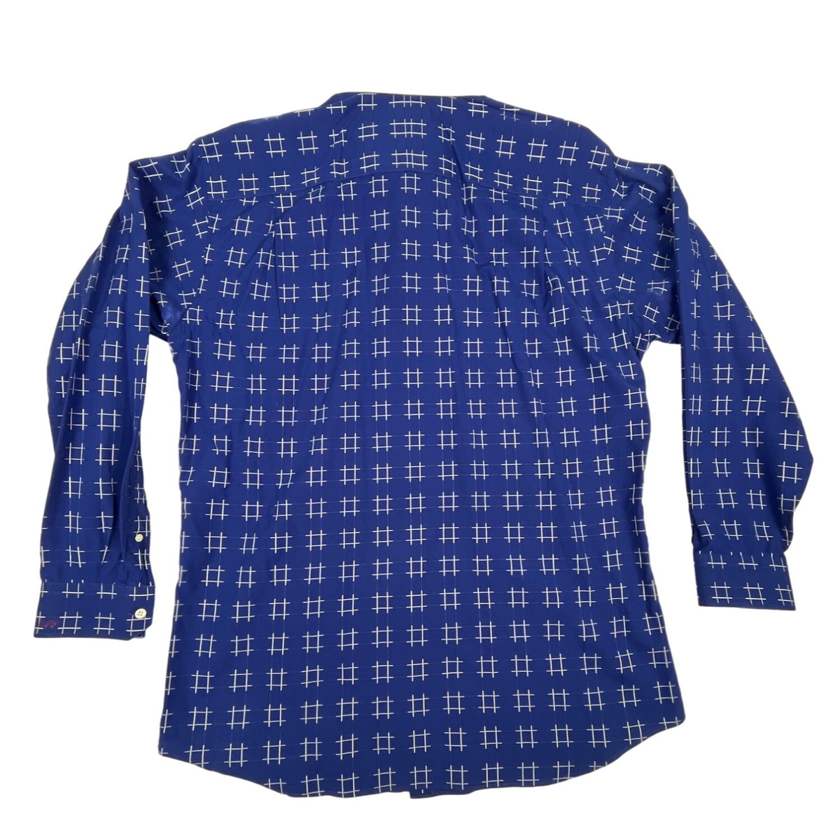 Paul Fredrik Men's Blue White Pattern Trim Fit Longsleeve Shirt Sz 36