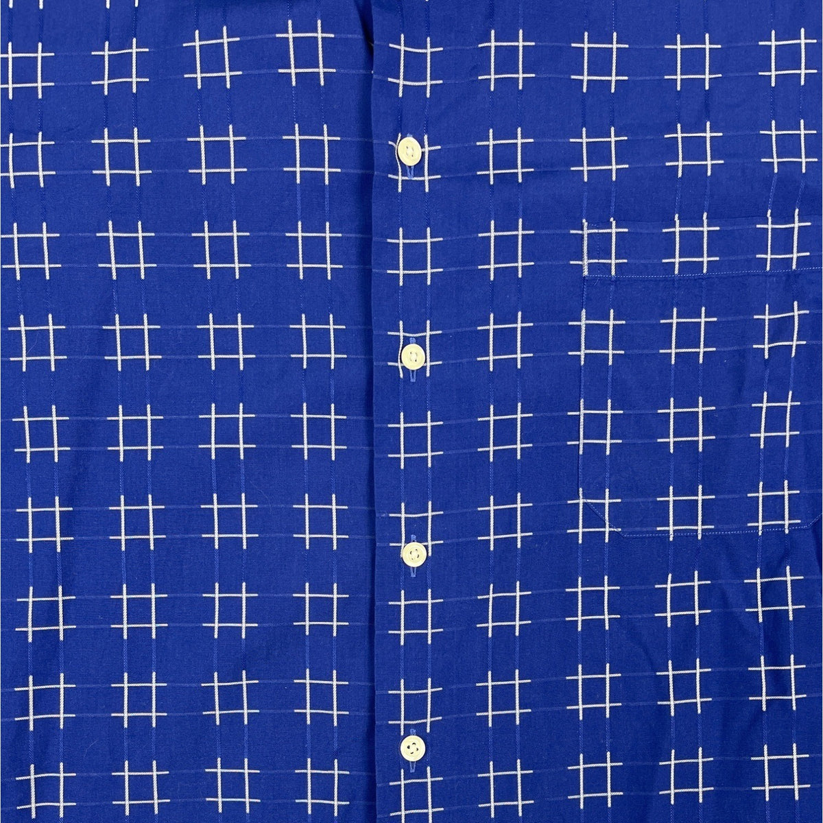 Paul Fredrik Men's Blue White Pattern Trim Fit Longsleeve Shirt Sz 36