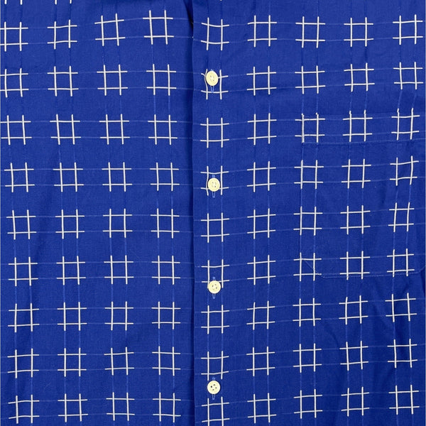 Paul Fredrik Men's Blue White Pattern Trim Fit Longsleeve Shirt Sz 36