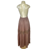 Papaya Mauve Spaghetti Strap Maxi Dress Deep V-Neckline Women's Size S