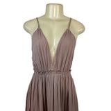 Papaya Mauve Spaghetti Strap Maxi Dress Deep V-Neckline Women's Size S