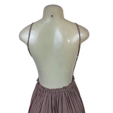Papaya Mauve Spaghetti Strap Maxi Dress Deep V-Neckline Women's Size S