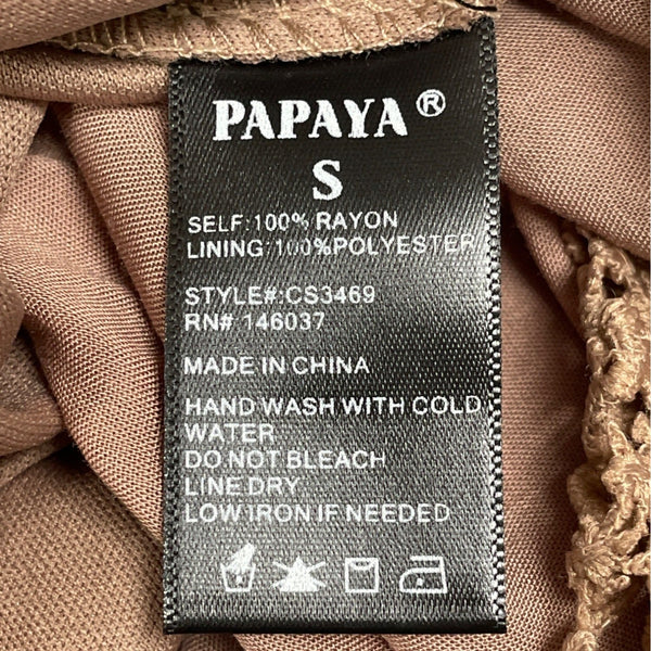 Papaya Mauve Spaghetti Strap Maxi Dress Deep V-Neckline Women's Size S