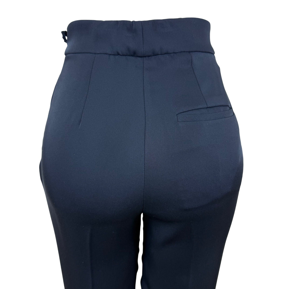 COS Womens Black Polyester Tapered High Waist Pants Side Zip Tailored Fit Sz 2