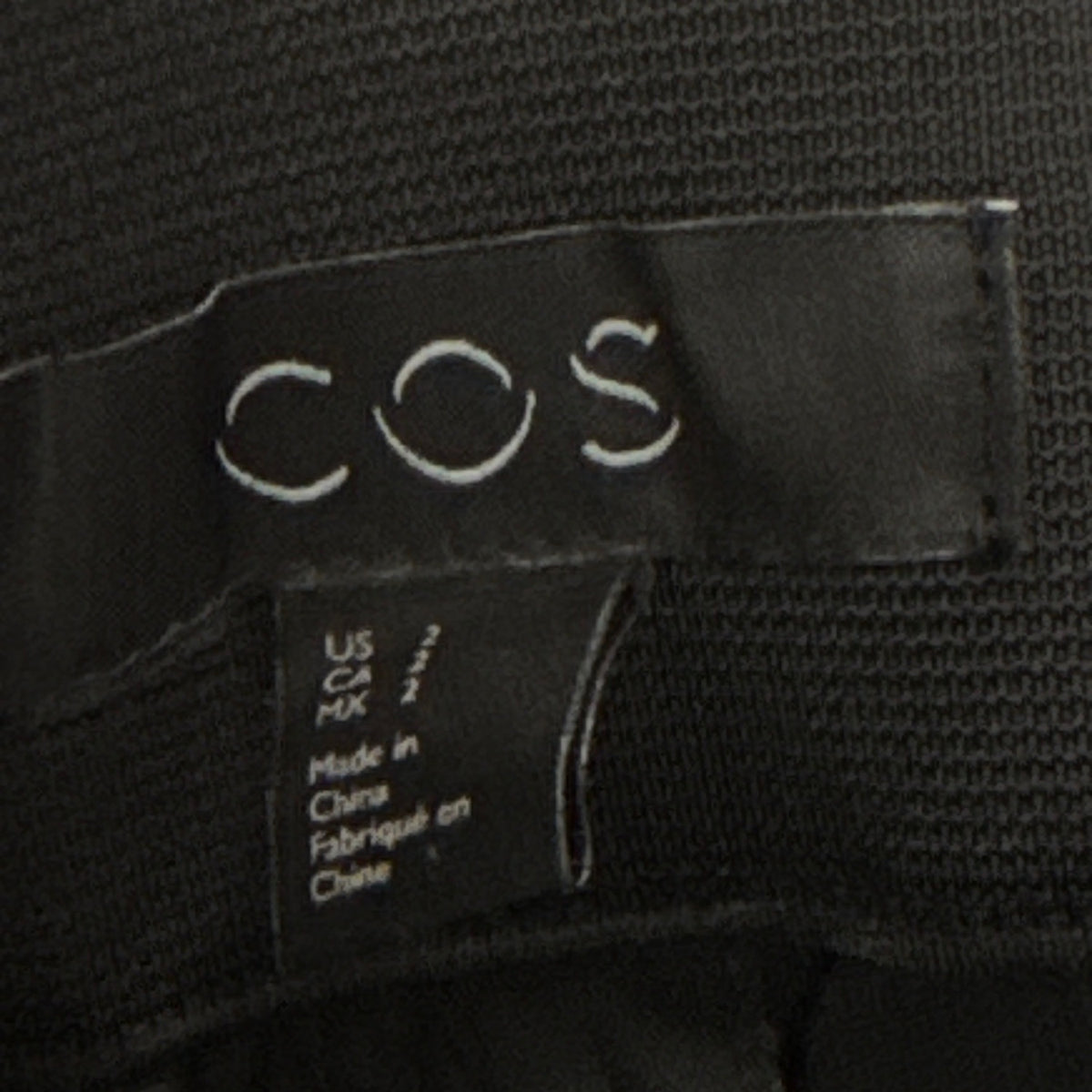 COS Womens Black Polyester Tapered High Waist Pants Side Zip Tailored Fit Sz 2