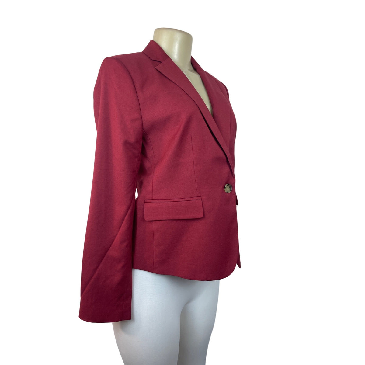 Ann Taylor Women's Red Blazer with Notched Lapel Sz 0 (EUR 28) - NWT