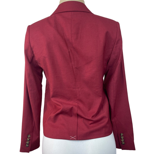 Ann Taylor Women's Red Blazer with Notched Lapel Sz 0 (EUR 28) - NWT